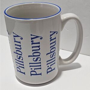 Pillsbury Doughboy Coffee Mug White with Blue Lettering Bistro Style 14oz